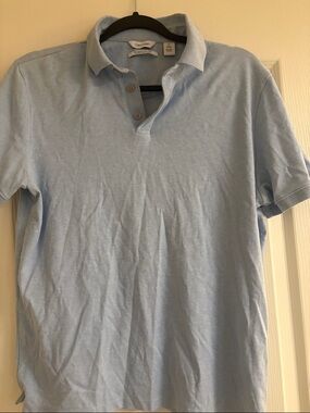 Calvin Klein Men’s Pale Blue Short-Sleeve Polo